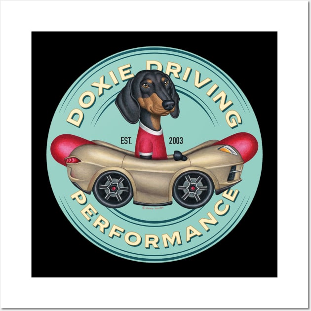 Dachshund Driving Performance Wall Art by Danny Gordon Art